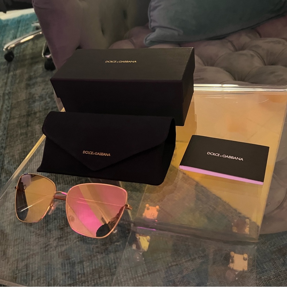Dolce & Gabbana Gold Gradient Mirror Lens Sunglasses